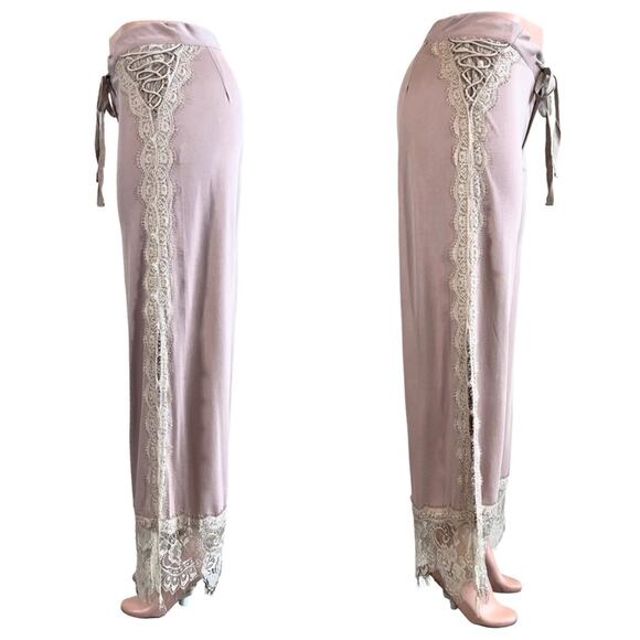 POL LACE IT DOWN PANTS MAUVE  SIZE L $68 - Picture 5 of 12